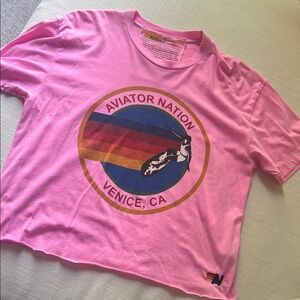 Aviator Nation Women’s Pink Venice CA Graphic Tee